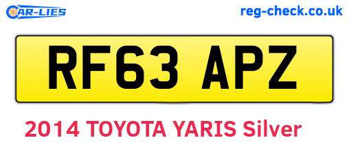 RF63APZ are the vehicle registration plates.