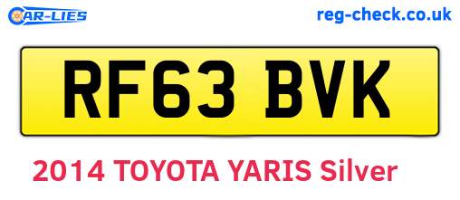 RF63BVK are the vehicle registration plates.