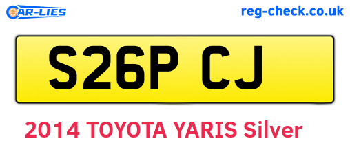 S26PCJ are the vehicle registration plates.