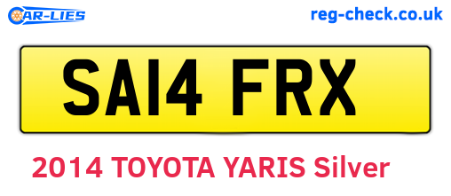 SA14FRX are the vehicle registration plates.