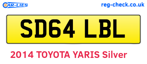 SD64LBL are the vehicle registration plates.