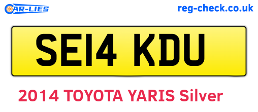 SE14KDU are the vehicle registration plates.