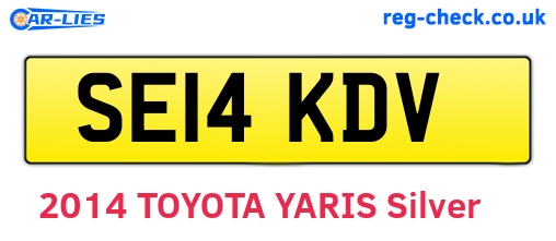 SE14KDV are the vehicle registration plates.