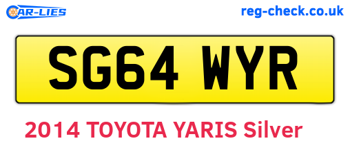 SG64WYR are the vehicle registration plates.
