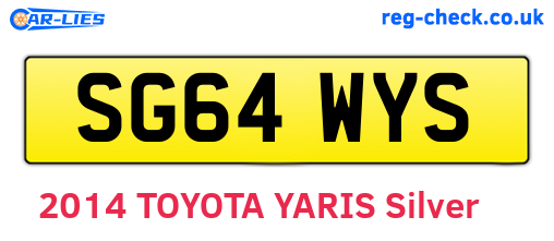 SG64WYS are the vehicle registration plates.