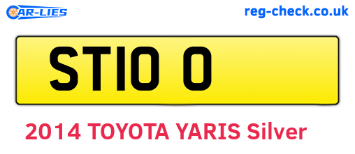 ST100 are the vehicle registration plates.