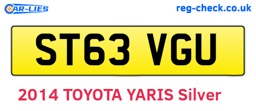 ST63VGU are the vehicle registration plates.