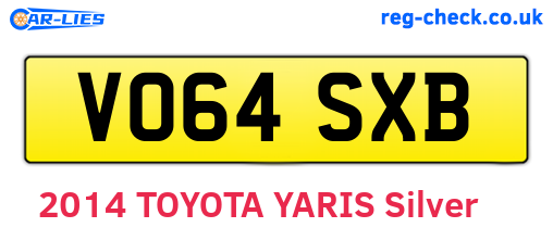 VO64SXB are the vehicle registration plates.