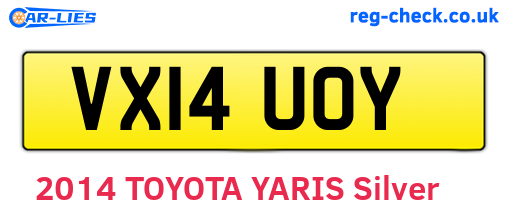 VX14UOY are the vehicle registration plates.