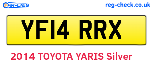 YF14RRX are the vehicle registration plates.