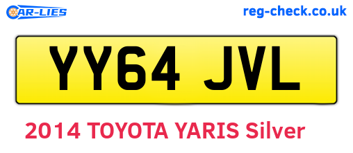YY64JVL are the vehicle registration plates.
