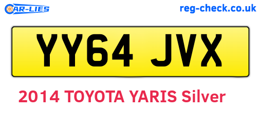 YY64JVX are the vehicle registration plates.