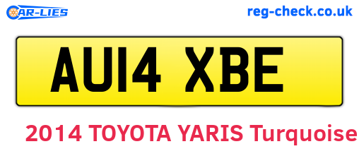 AU14XBE are the vehicle registration plates.
