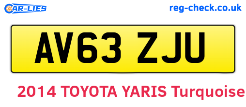 AV63ZJU are the vehicle registration plates.