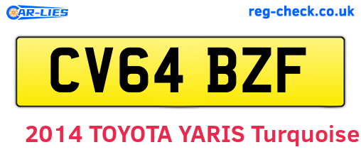 CV64BZF are the vehicle registration plates.