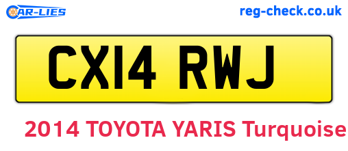CX14RWJ are the vehicle registration plates.