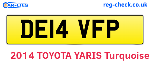 DE14VFP are the vehicle registration plates.