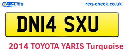 DN14SXU are the vehicle registration plates.