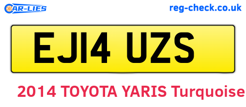 EJ14UZS are the vehicle registration plates.