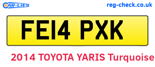 FE14PXK are the vehicle registration plates.