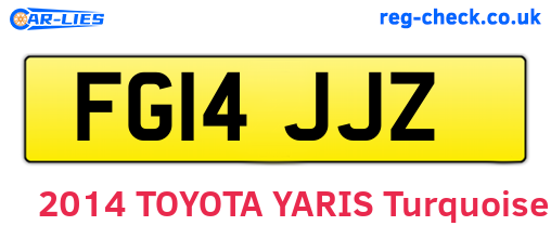 FG14JJZ are the vehicle registration plates.