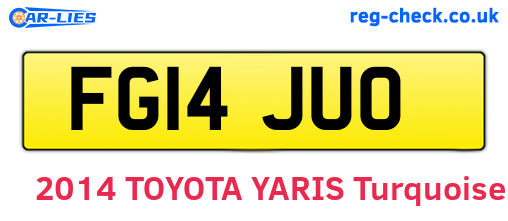 FG14JUO are the vehicle registration plates.