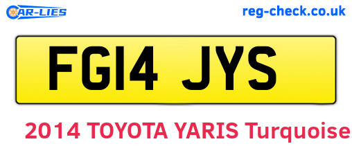 FG14JYS are the vehicle registration plates.