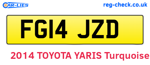 FG14JZD are the vehicle registration plates.