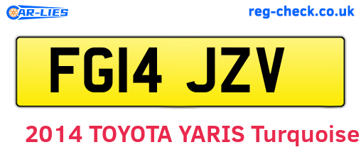 FG14JZV are the vehicle registration plates.