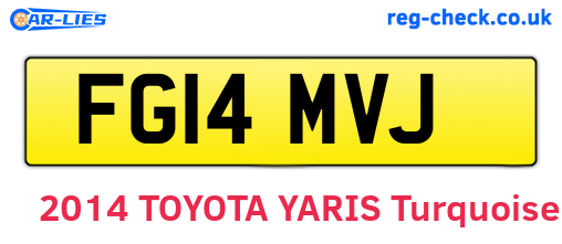 FG14MVJ are the vehicle registration plates.