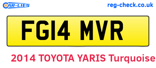 FG14MVR are the vehicle registration plates.