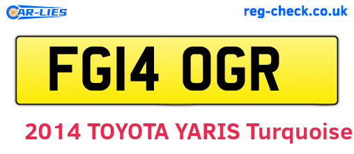 FG14OGR are the vehicle registration plates.
