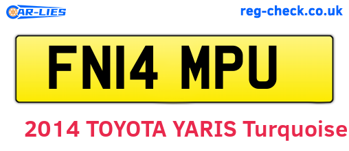 FN14MPU are the vehicle registration plates.