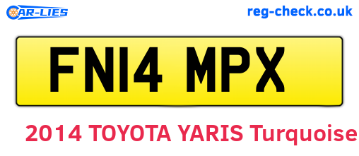 FN14MPX are the vehicle registration plates.