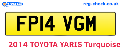 FP14VGM are the vehicle registration plates.