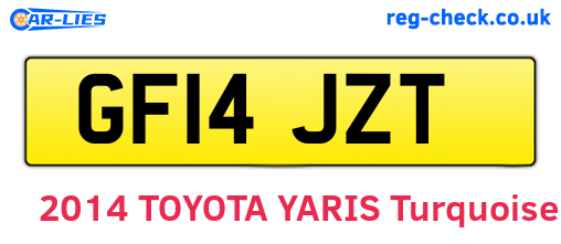 GF14JZT are the vehicle registration plates.