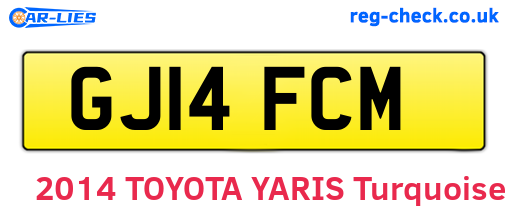 GJ14FCM are the vehicle registration plates.