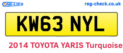 KW63NYL are the vehicle registration plates.