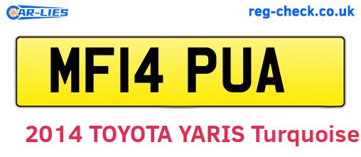 MF14PUA are the vehicle registration plates.