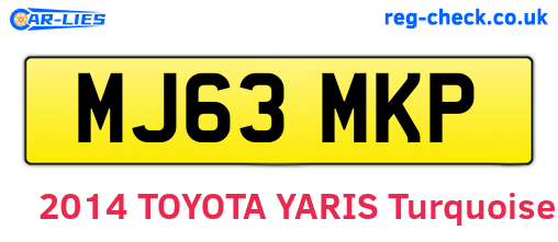 MJ63MKP are the vehicle registration plates.