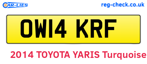 OW14KRF are the vehicle registration plates.