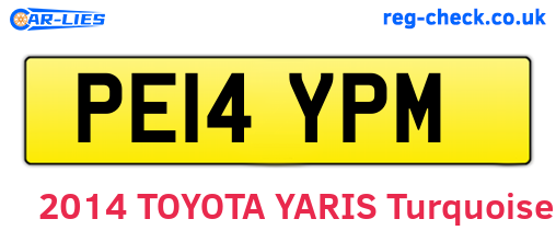 PE14YPM are the vehicle registration plates.