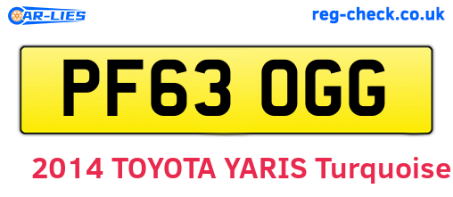 PF63OGG are the vehicle registration plates.