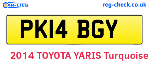 PK14BGY are the vehicle registration plates.