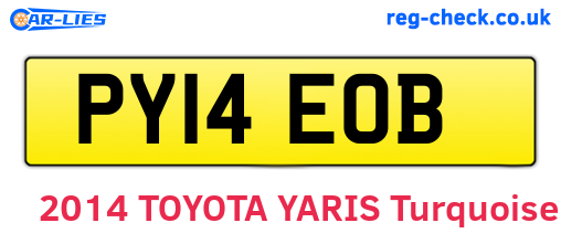 PY14EOB are the vehicle registration plates.