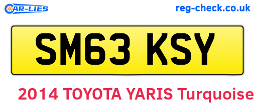 SM63KSY are the vehicle registration plates.