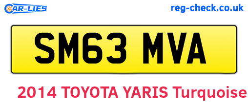 SM63MVA are the vehicle registration plates.