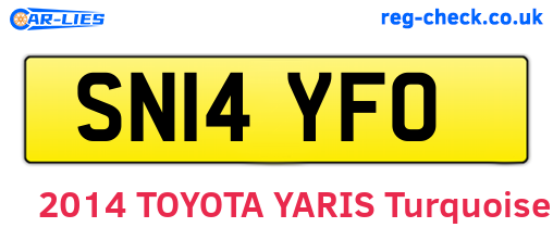 SN14YFO are the vehicle registration plates.