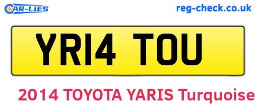 YR14TOU are the vehicle registration plates.