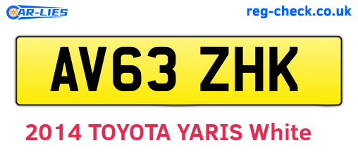AV63ZHK are the vehicle registration plates.
